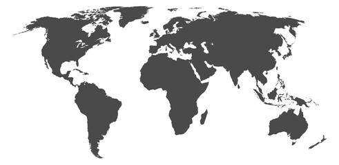 World map. Flat planet earth view. Worldmap template
