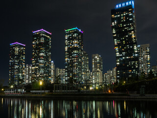 The skyline and architecture in songdo, South Korea