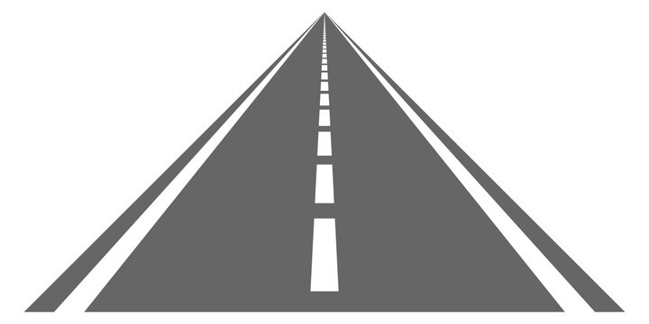 Road in perspective. Straight forward way. Asphalt highway