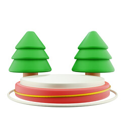 Christmas 3d podium icon illustration