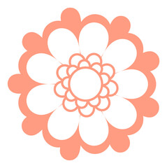 Round floral element. Blossom logo. Botany symbol