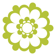 Green floral emblem. Eco nature flower sign