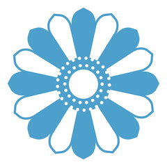 Blue flower icon. Wildflower logo. Spring nature symbol