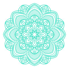 Mandala coloring book page. Round decorative ornament