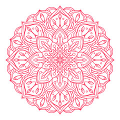 Ornate round pattern. Line mandala. Calm symbol