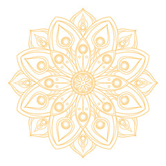 Decorative mandala. Antistress line round ornament drawing