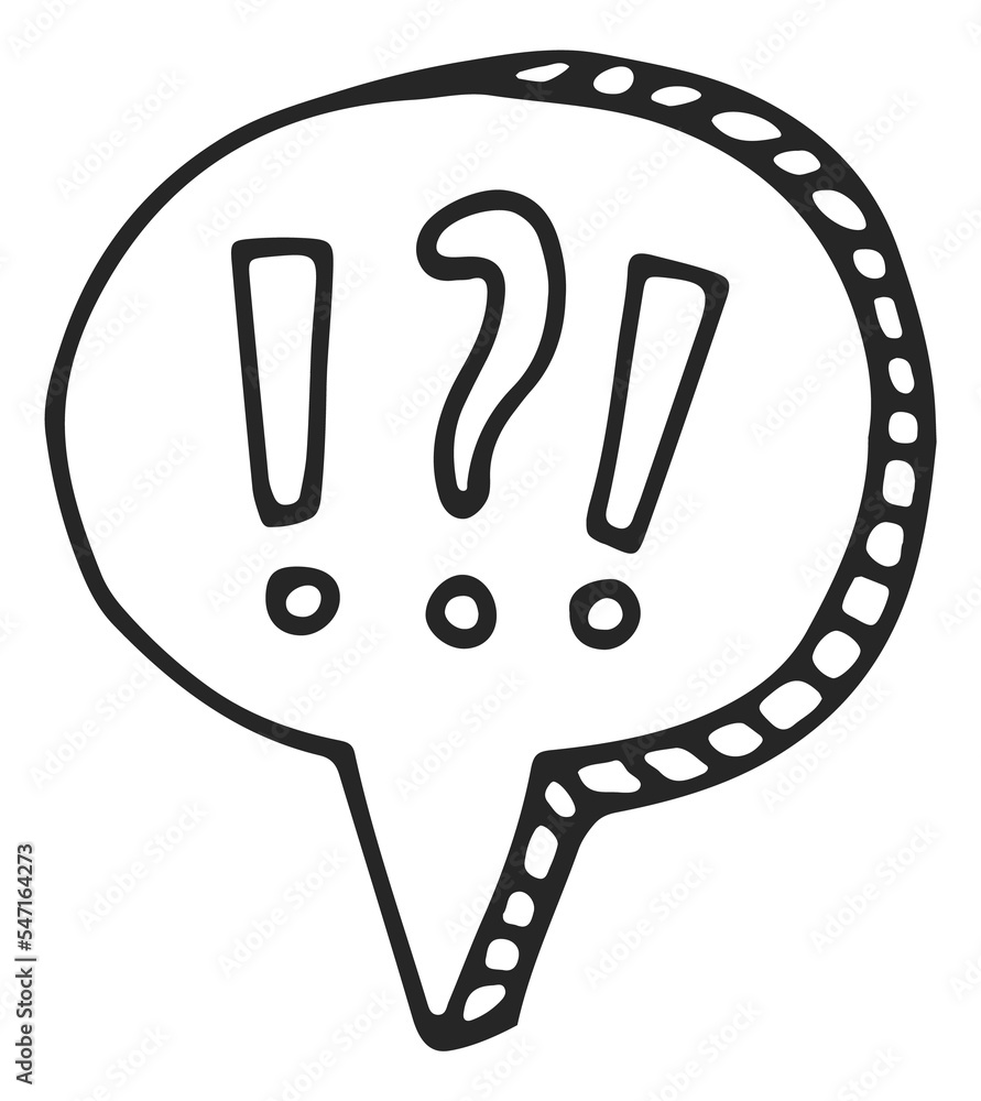 Poster surprise speech bubble with exlamation and question marks