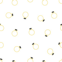 Seamless pattern of engagement ring. Jewelry wedding pattern
