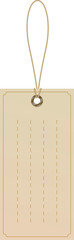 Tag on craft paper with rope. Blank with rope. Shopping label and price tag. 