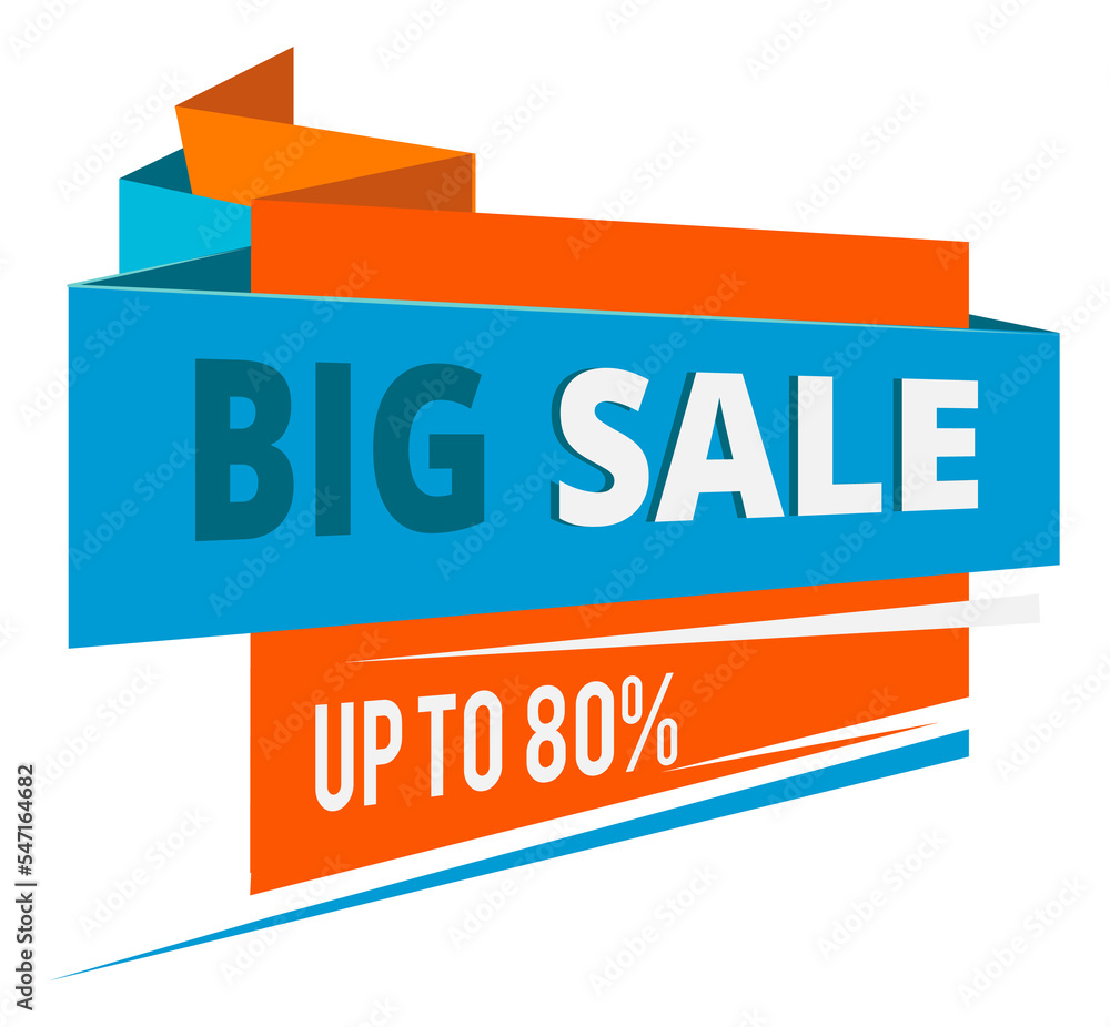 Sticker big sale store tag. promotion color label