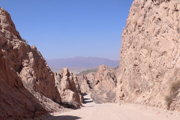 Famous and mythical route 40 in Argentina in one of its most dangerous sections, from Cachi to Cafayate.