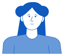 Smiling woman face. Female avatar. Happy character