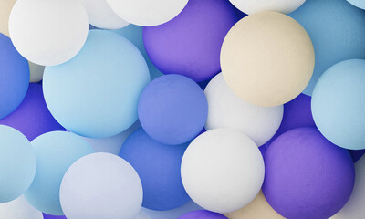 Abstract 3d render of colorful spheres, modern background design