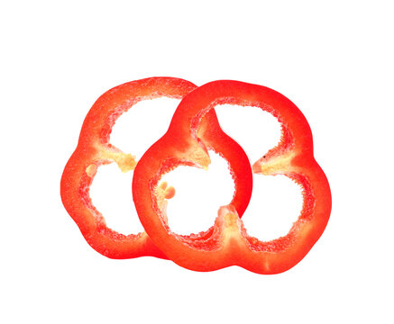 red pepper slices on transparent png