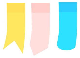 Flag paper stickers. Cute color sticky notes