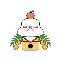 シンプルな鏡餅のイラスト