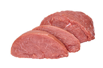 raw beef isolated on white background