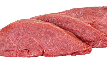 raw beef isolated on white background