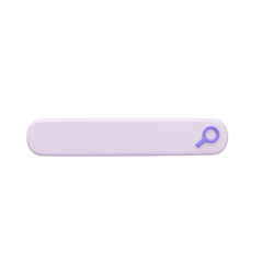 Minimal search bar. Simple and modern search bar design. 3D Illustration Background.