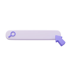 Minimal search bar. Simple and modern search bar design. 3D Illustration Background.