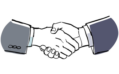 握手する男性同士の手