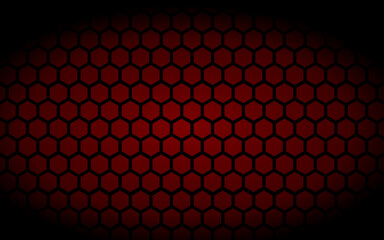 Abstract red light hexagon line in black modern luxury futuristic background vector illustration.