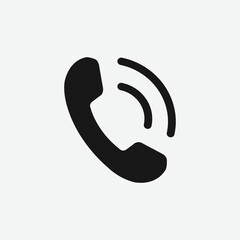 Phone ring icon flat style isolated on grey background. Telephone symbol. Call vector illustration sign for web and mobile app