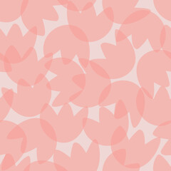 Floral vector repeat pattern pink tulips transparent overlay