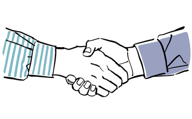 握手する男性同士の手