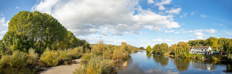 Fototapeta na wymiar River Wye at Glasbury on Wye.