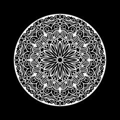 Mandala design template with black background
