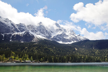 Eibsee lake in Garmisch-Partenkirchen, Bavaria, Germany