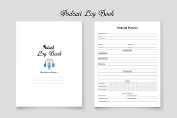 Podcast planner kdp interior log book design