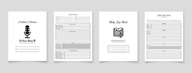 Kdp interior log book planner template