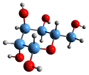 Obraz premium 3D image of Galactose skeletal formula - molecular chemical structure of monosaccharide sugar isolated on white background 