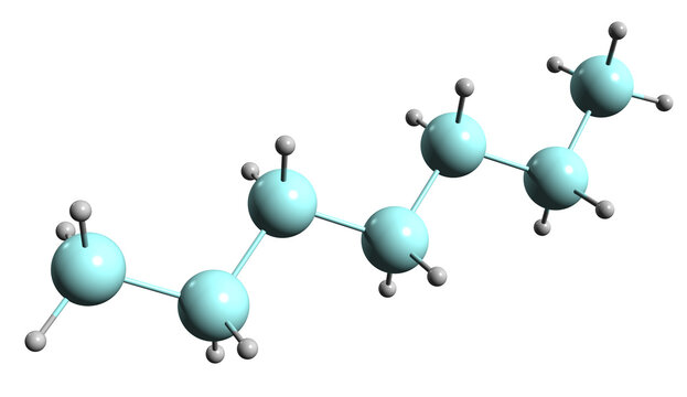  3D image of Heptasilane skeletal formula - molecular chemical structure of organosilicon isolated on white background