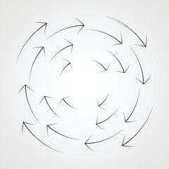 Speed Lines in Circle Form . Spiral Vector Illustration .Technology round Logo . Design element . Abstract Geometric shape . Circular arrows