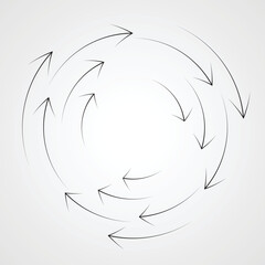 Speed Lines in Circle Form . Spiral Vector Illustration .Technology round Logo . Design element . Abstract Geometric shape . Circular arrows