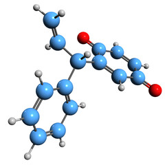  3D image of dalbergion skeletal formula - molecular chemical structure of Biflavonoid isolated on white background
