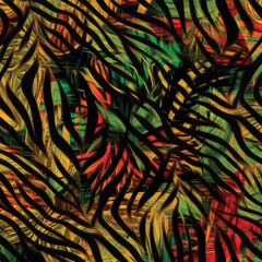 Seamless zebra and leopard pattern. Exotic animals pattern design. Textile print pattern