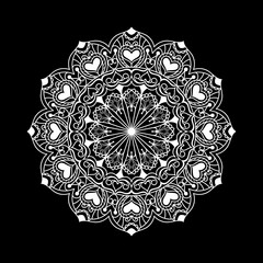Mandala design template with black background
