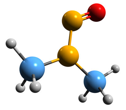 3D image of N-Nitrosodimethylamine skeletal formula - molecular chemical structure of dimethylnitrosamine isolated on white background