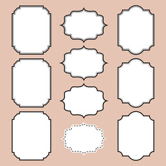 Fototapeta premium set of border frame shapes, a simple flat design