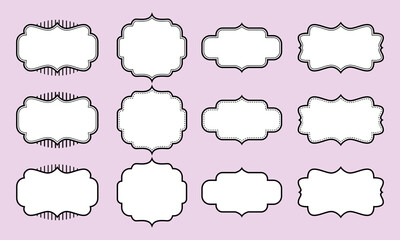 set of border frame shapes, a simple flat design