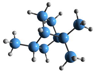 3D image of isobornylane skeletal formula - molecular chemical structure of Terpene isolated on white background
