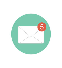 Email message concept. New message. New email icon flat. Vector Stock