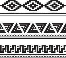 Ethnic Pattern with Grunge Elements. Abstract Seamless Pattern.