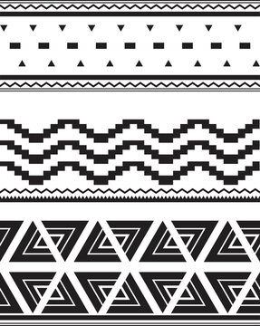 Ethnic Pattern with Grunge Elements. Abstract Seamless Pattern.