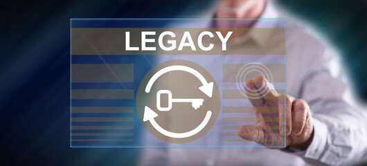Man touching a legacy concept