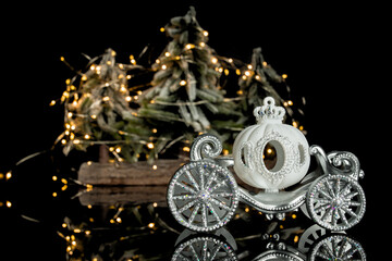 Christmas ornaments on  background, close-up Christmas Toys